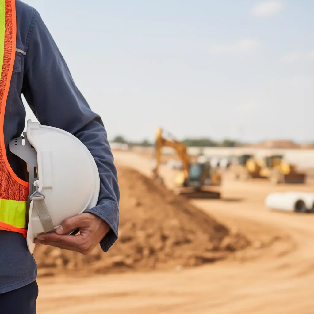 RBW construction site showing civil engineering work and plant hire equipment